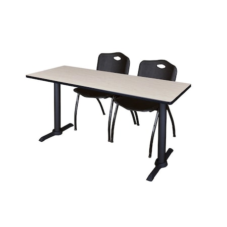 Cain Rectangle Tables > Training Tables > Cain Training Table & Chair Sets, 66 W, 24 L, 29 H, Maple MTRCT6624PL47BK